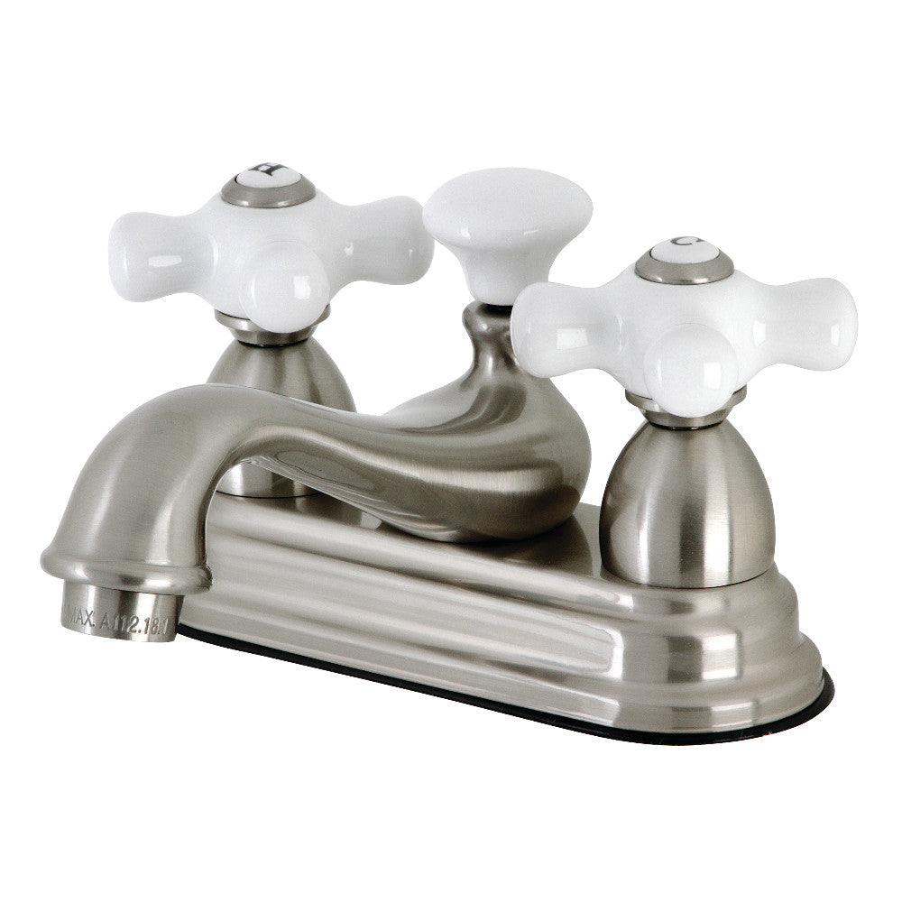 Restoration 4 Inch Centerset Bathroom Faucet in Brushed Nickel