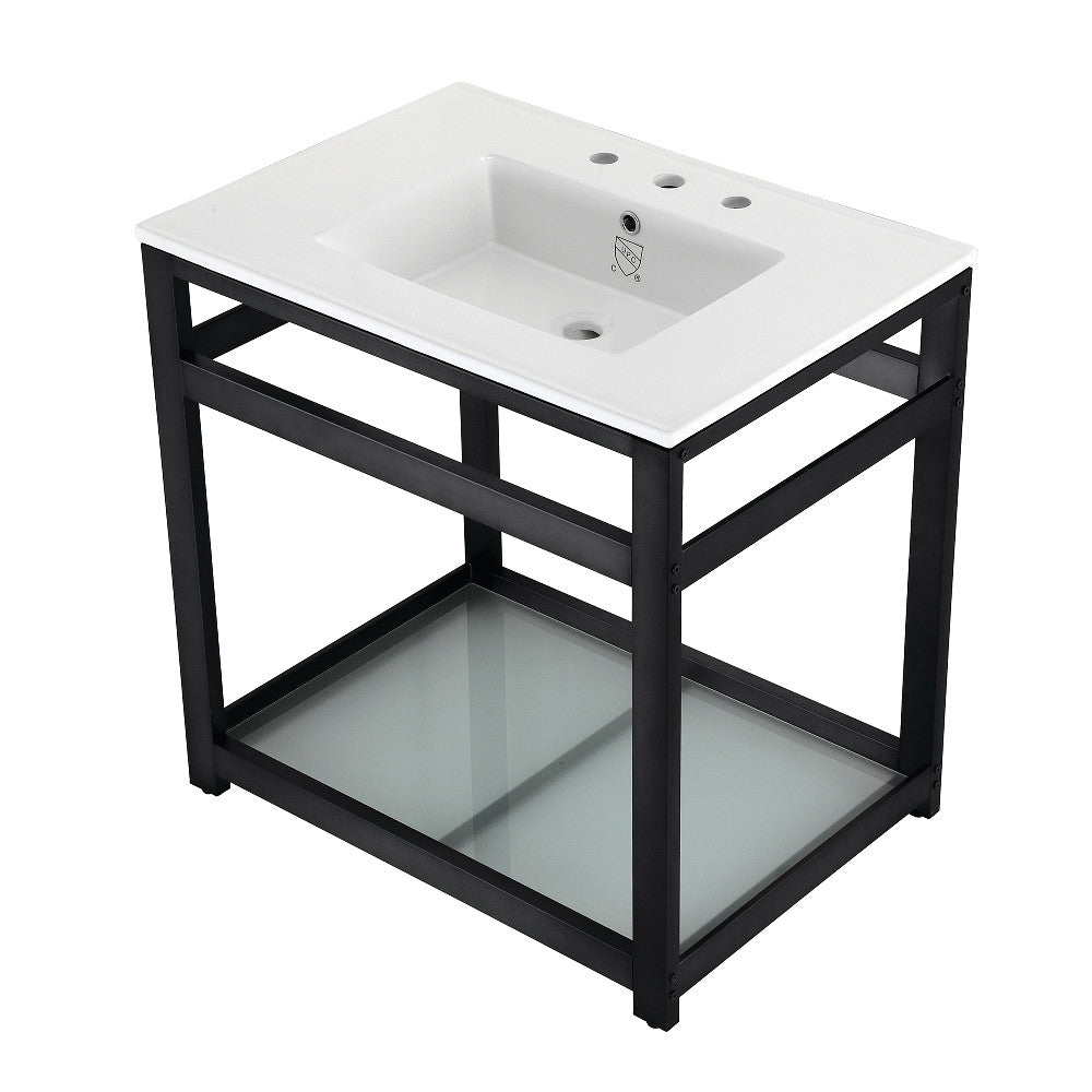 Quadras 31.13 Inch Console Sink in White