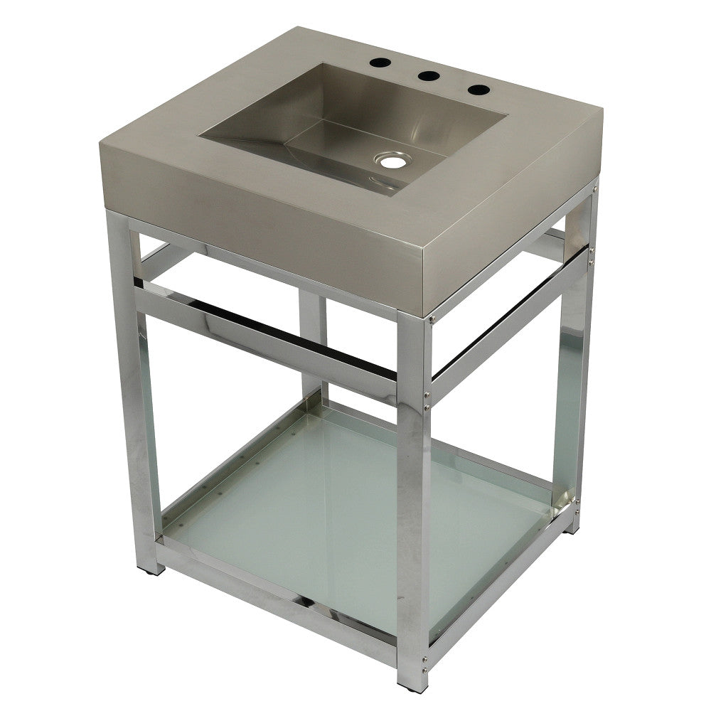 Kingston Commercial 25 Inch Console Sink in Brushed Chrome