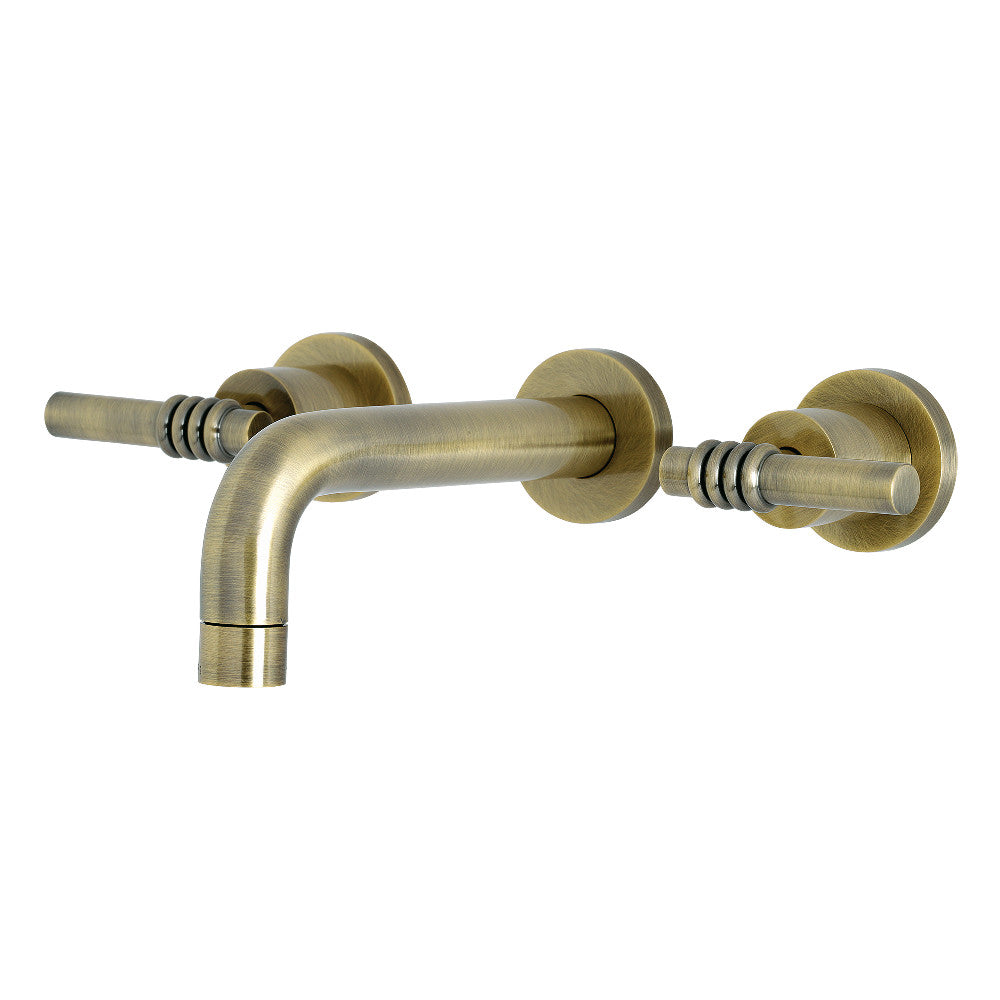 Milano Wall-Mount Bathroom Faucet in Antique Brass