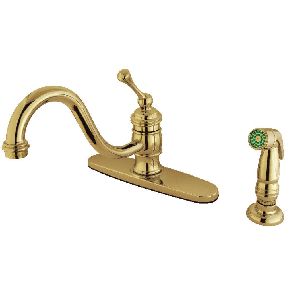 One Handle Kitchen Faucet in Polished Brass