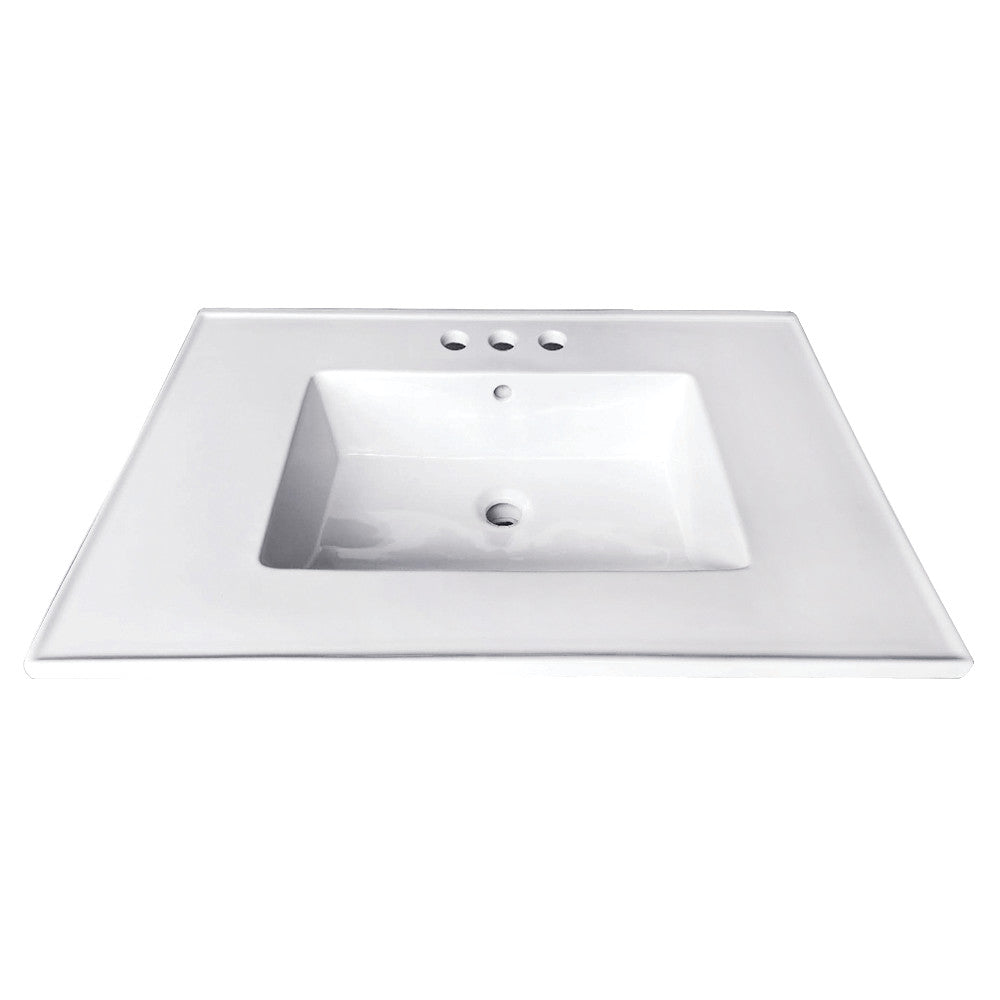 Continental 25.19 Inch Vanity Sink Top in White