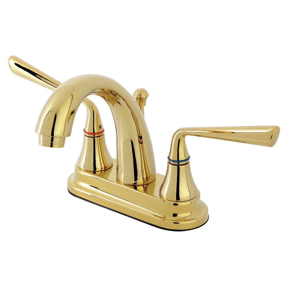 Silver Sage 4 Inch Centerset Bathroom Faucet in Polished Brass