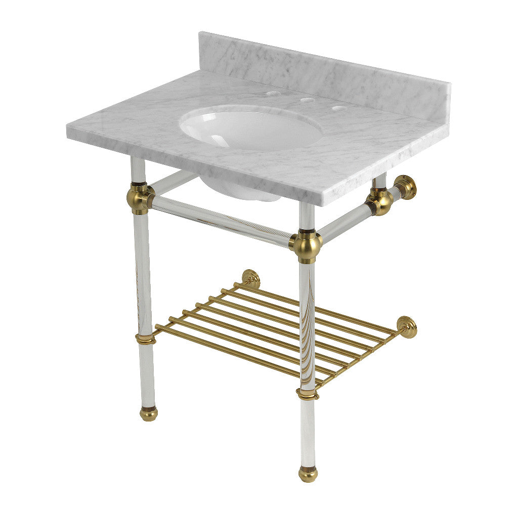 Templeton 30 Inch Console Sink in Carrara Marble