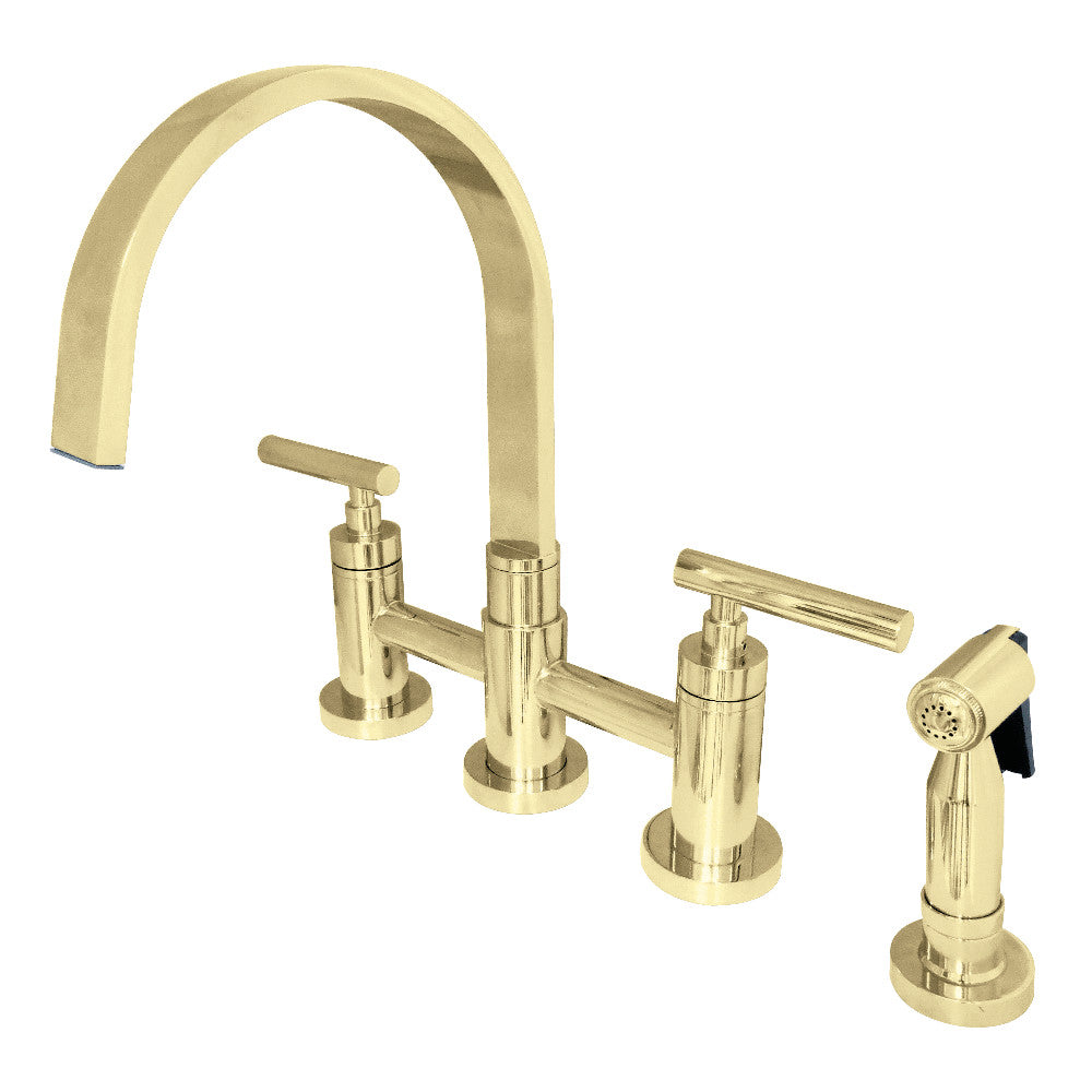 Manhattan Bridge Kitchen Faucet in Polished Brass