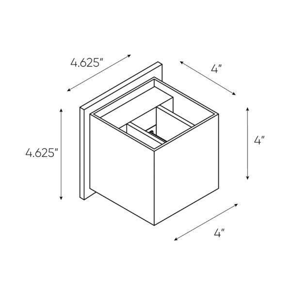 Square Directional Up/Down LED Wall Sconce