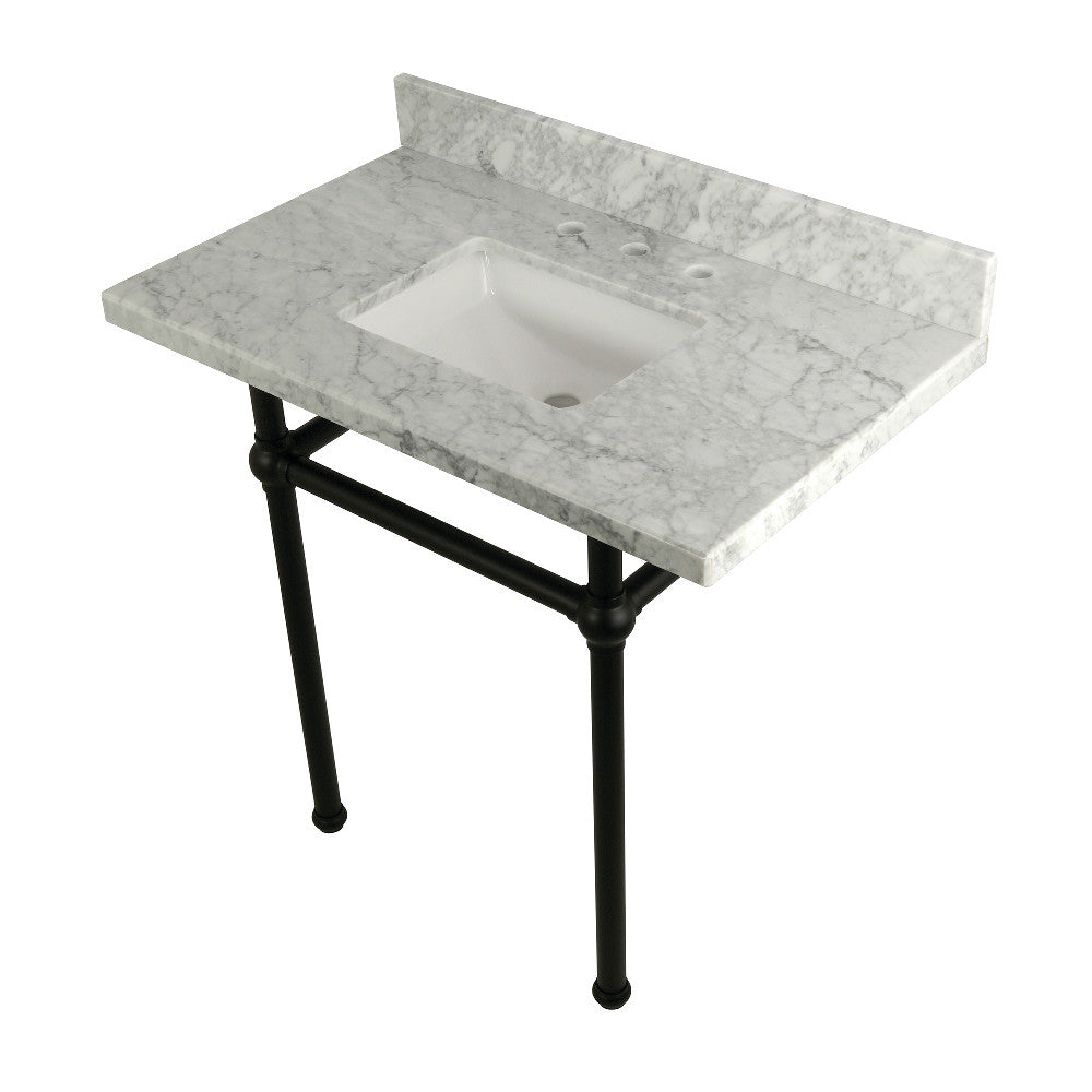 Templeton 36 Inch Console Sink in Carrara Marble