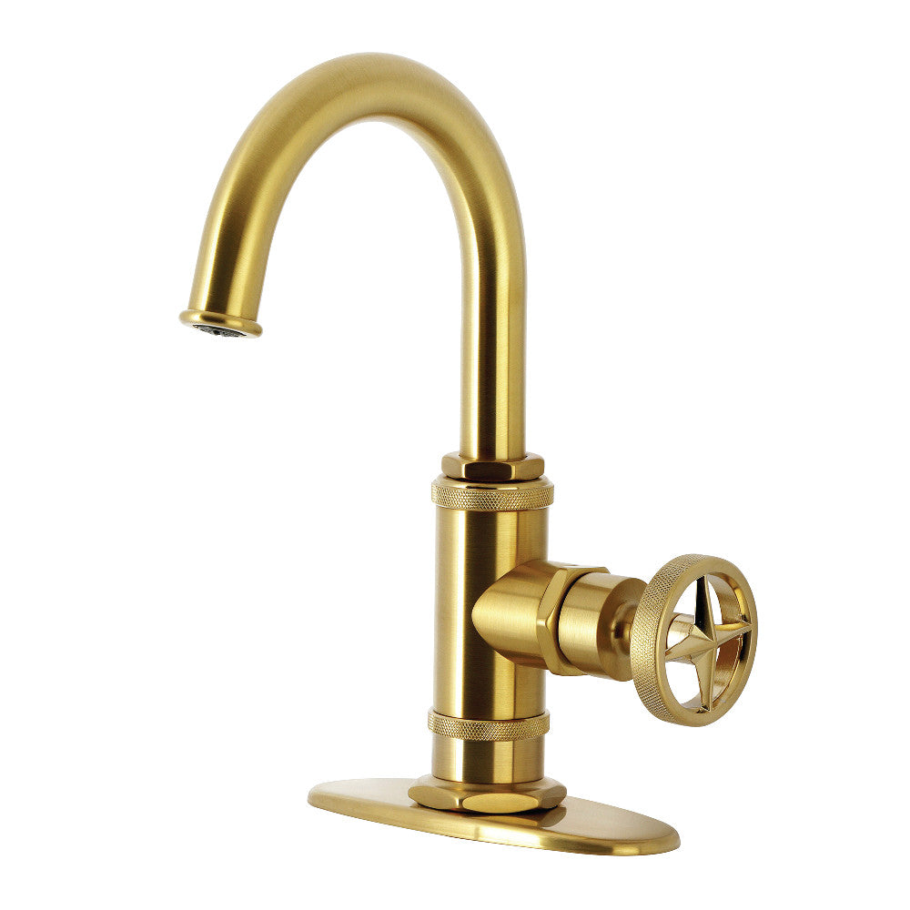 Ostro Single-Hole Bathroom Faucet in Brushed Brass
