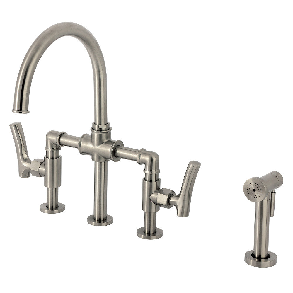 Hallerbos Bridge Kitchen Faucet in Brushed Nickel