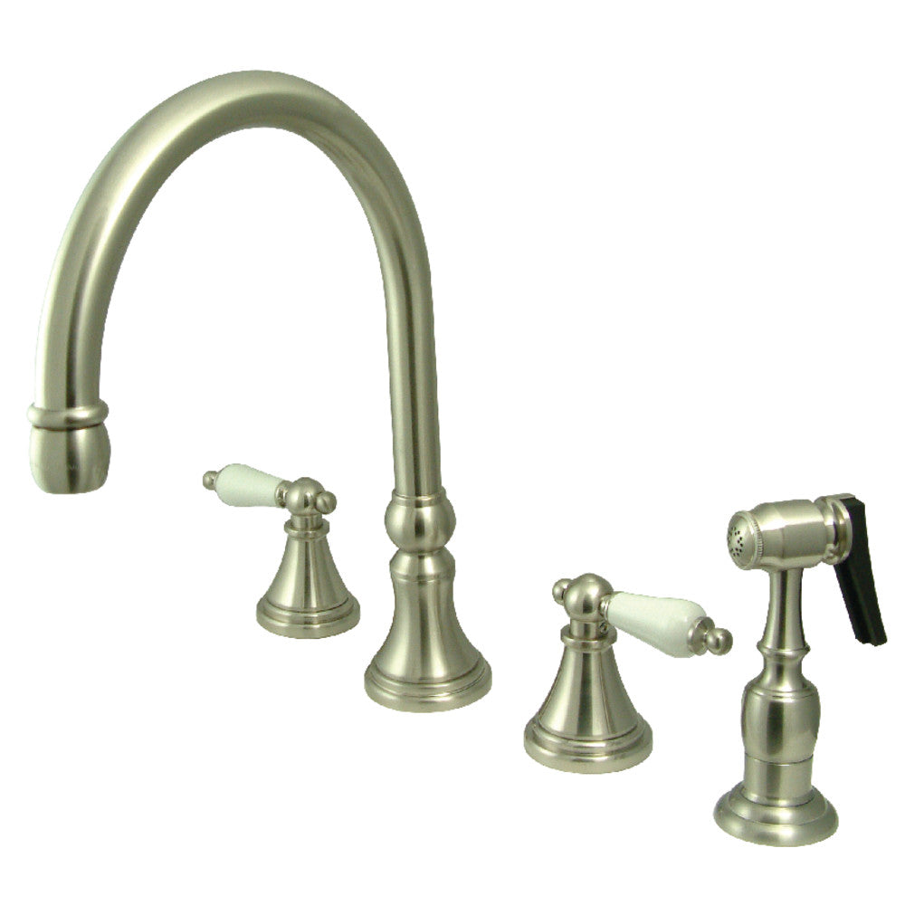 Governor Widespread Kitchen Faucet in Brushed Nickel