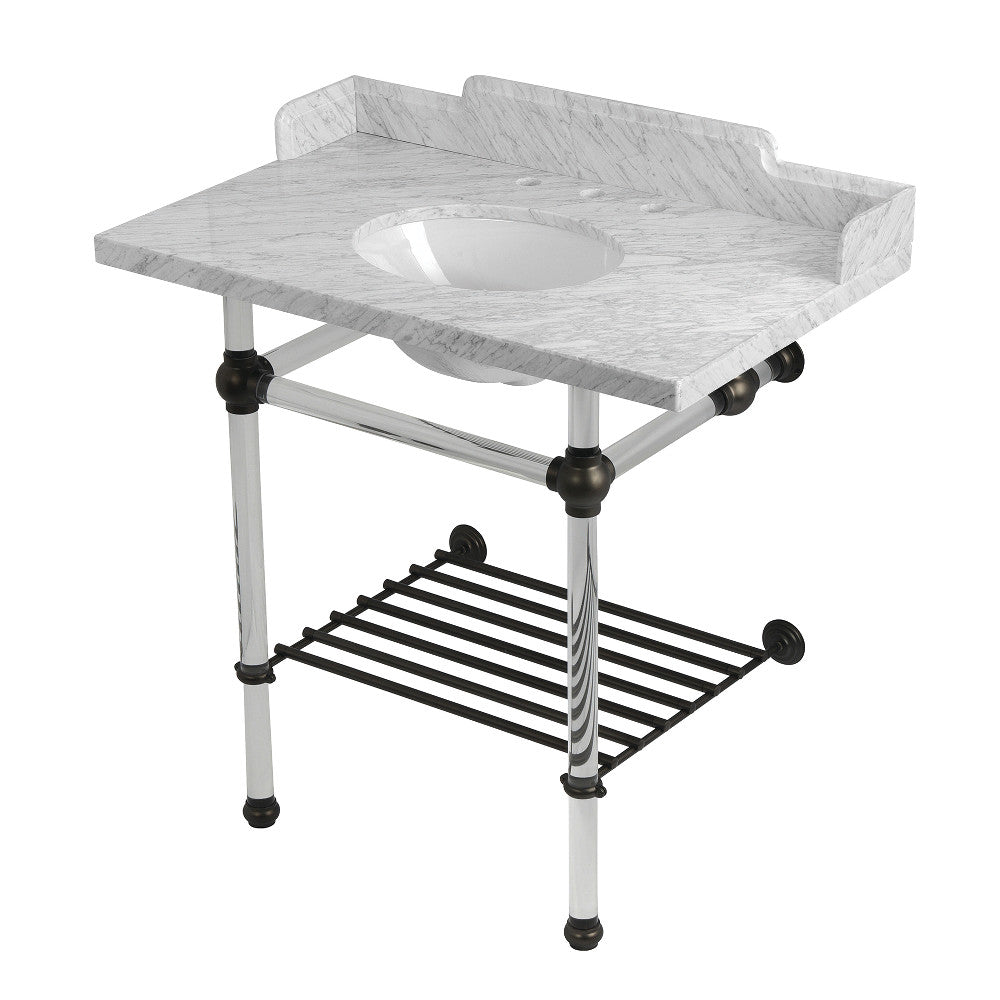 Pemberton 36 Inch Console Sink in Carrara Marble