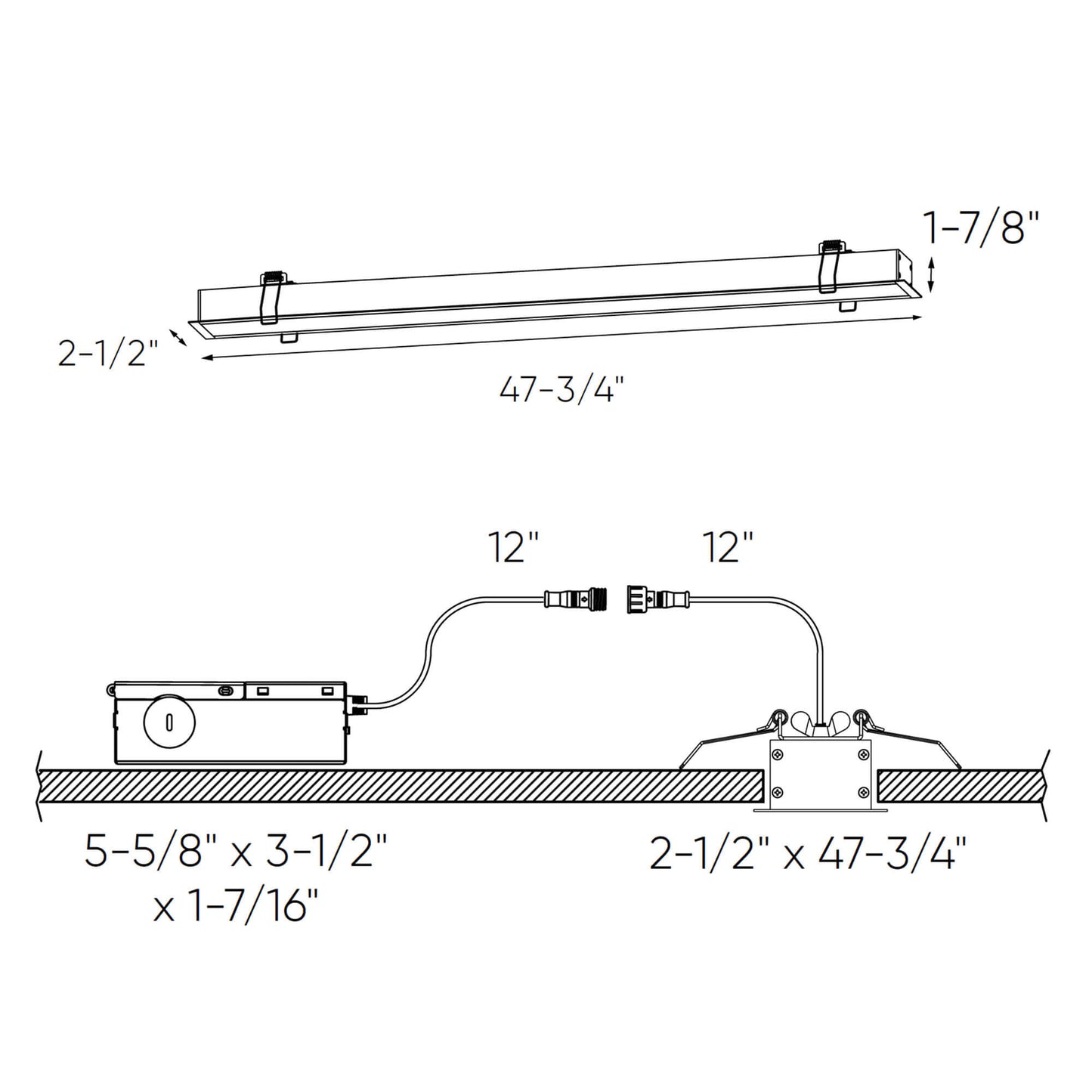 Recessed linear 48" - 120V, Triac dimming, 5CCT