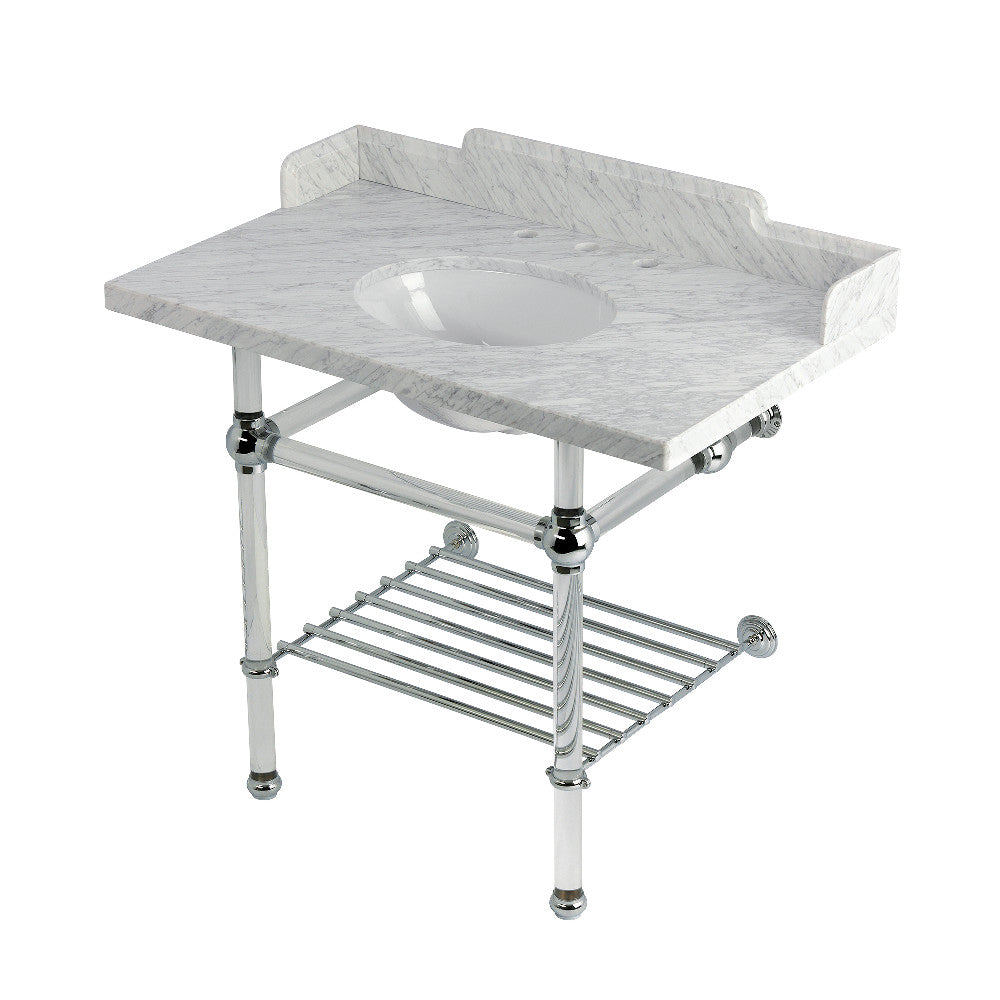 Pemberton 36 Inch Console Sink in Carrara Marble