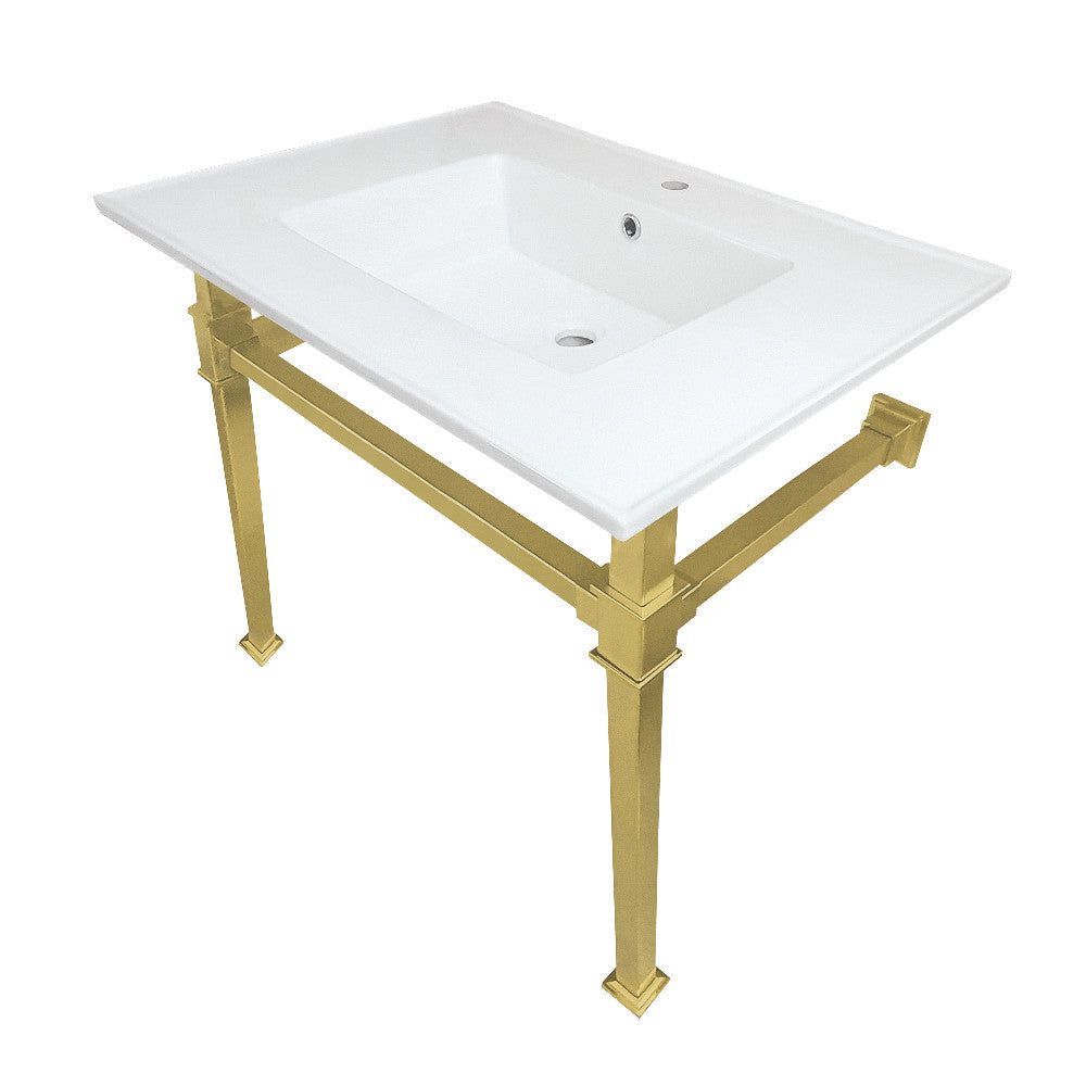 Monarch 31.13 Inch Console Sink in White
