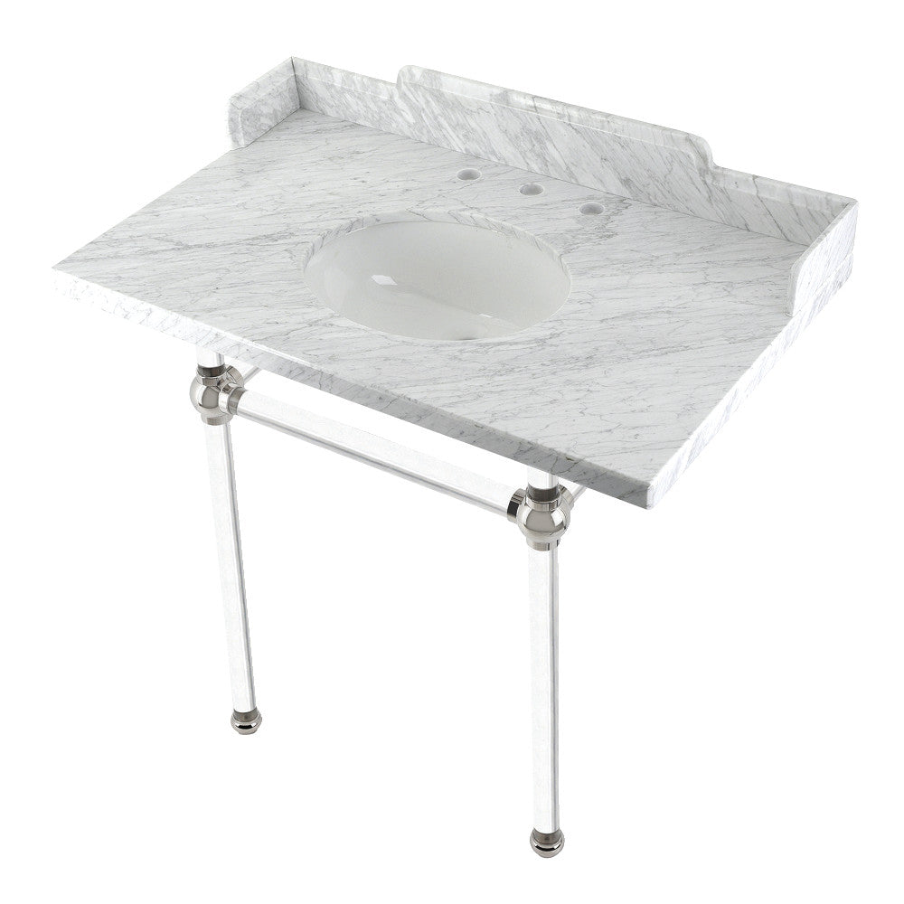 Pemberton 36 Inch Console Sink in Carrara Marble