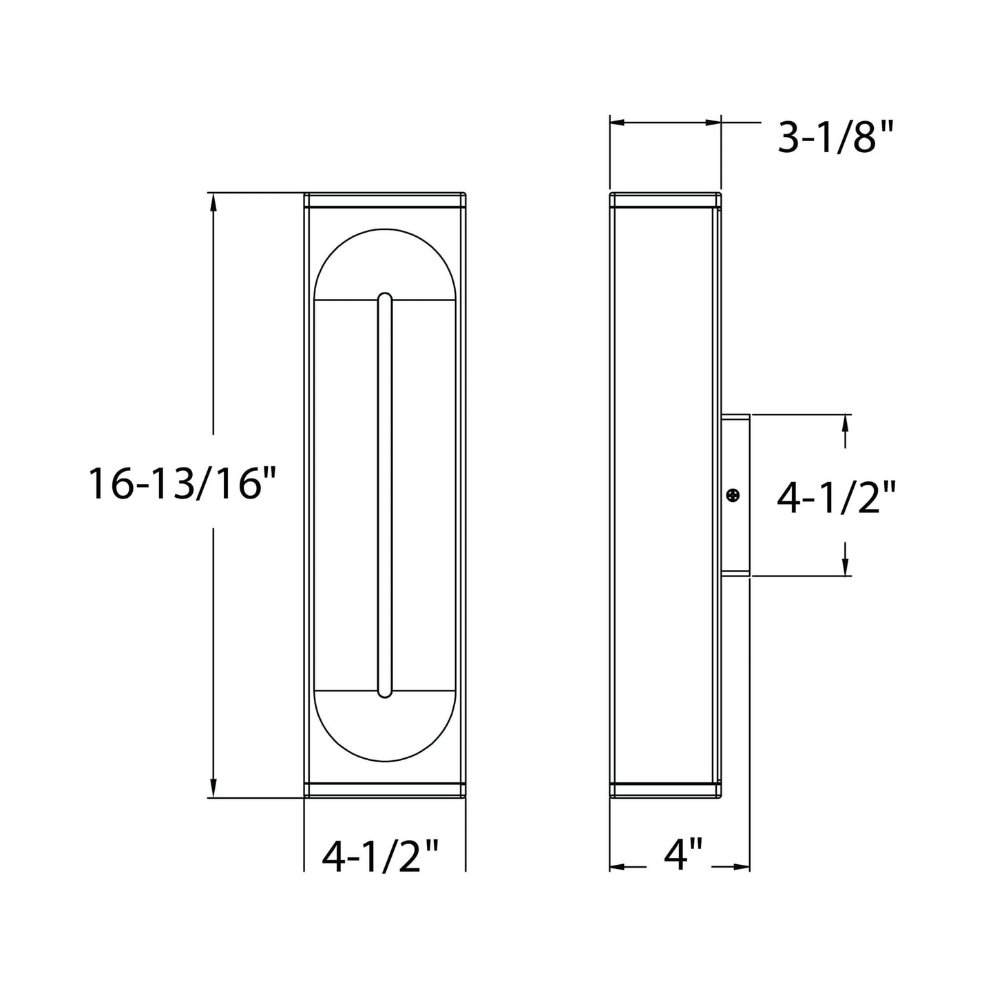 16 Inch Rectangular CCT Dual Light Wall Sconce