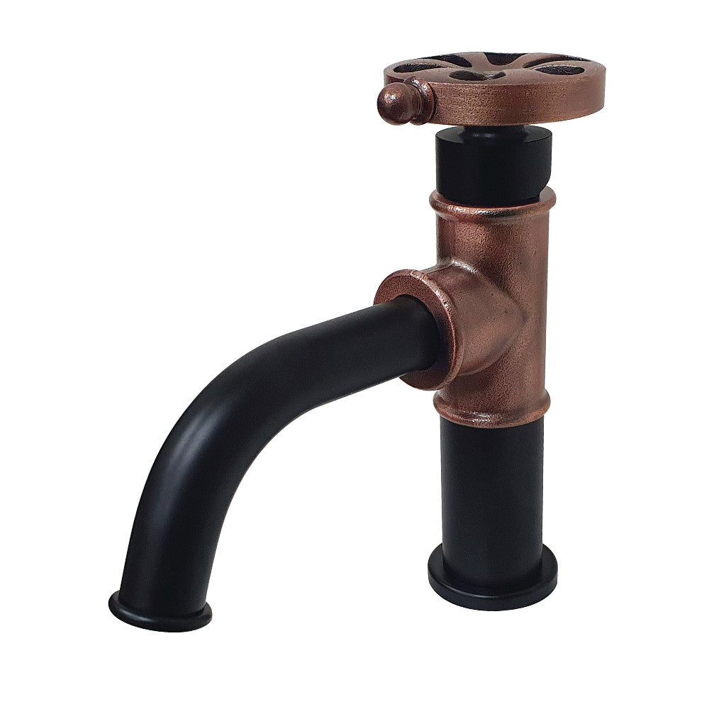 Belknap Single-Hole Bathroom Faucet in Matte Black/Antique Copper