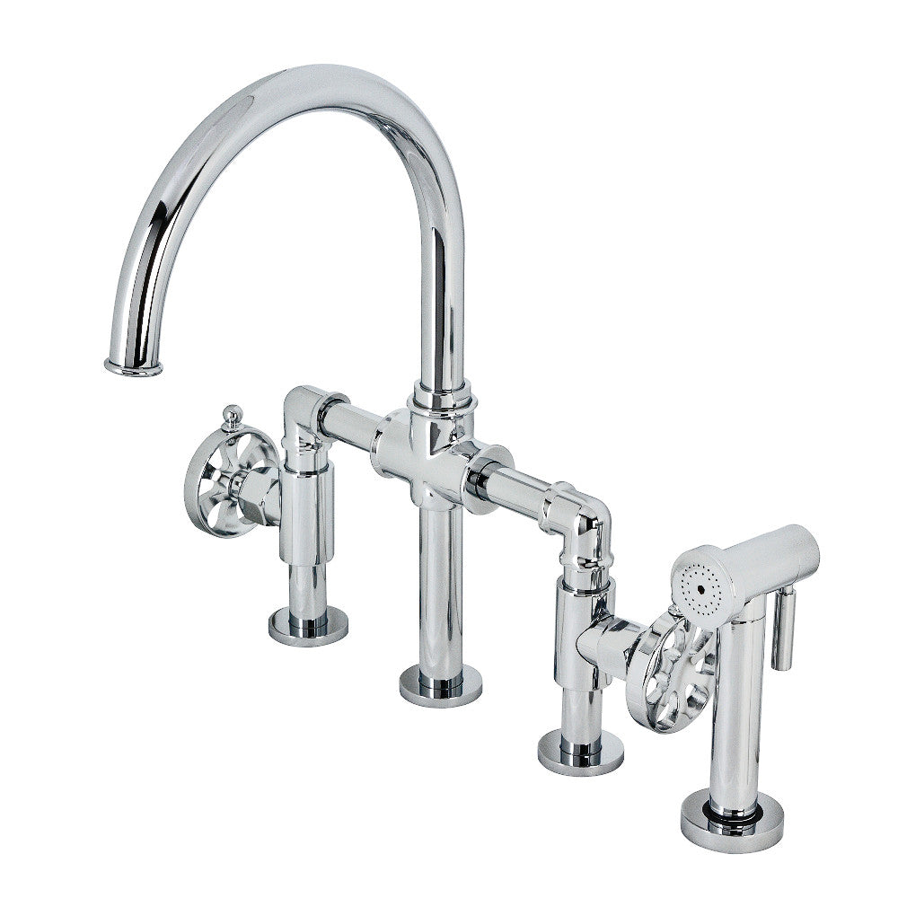 Belknap Bridge Kitchen Faucet in Polished Chrome