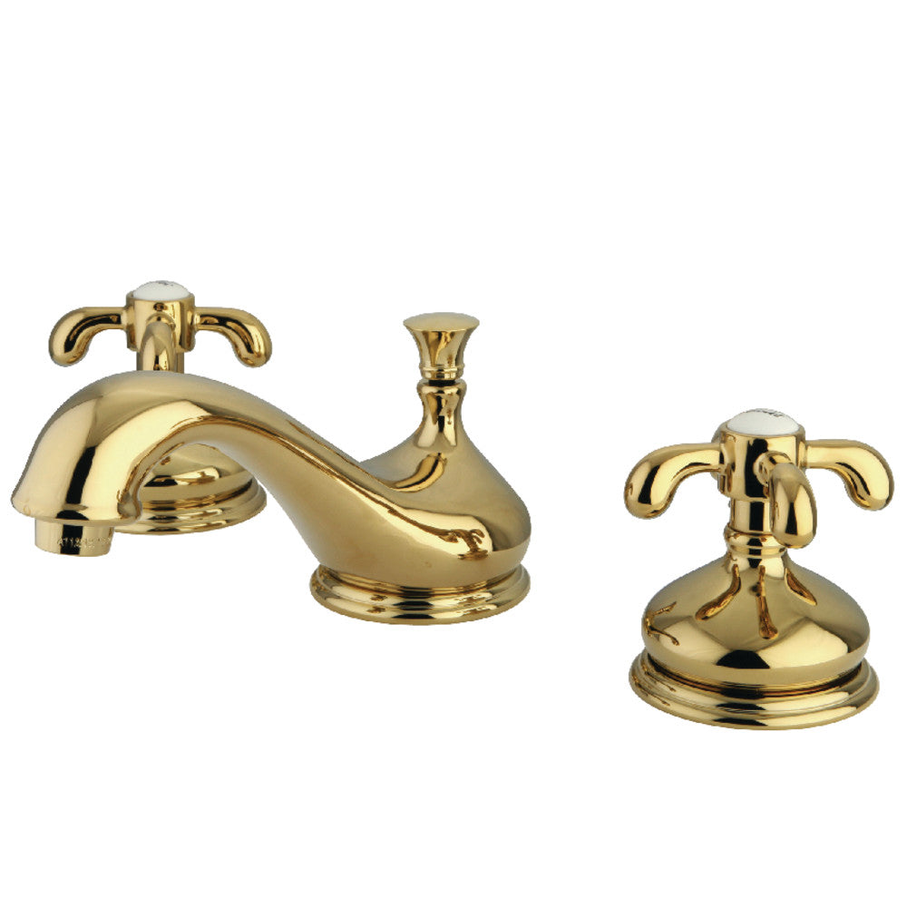 French Country Widespread Bathroom Faucet in Polished Brass