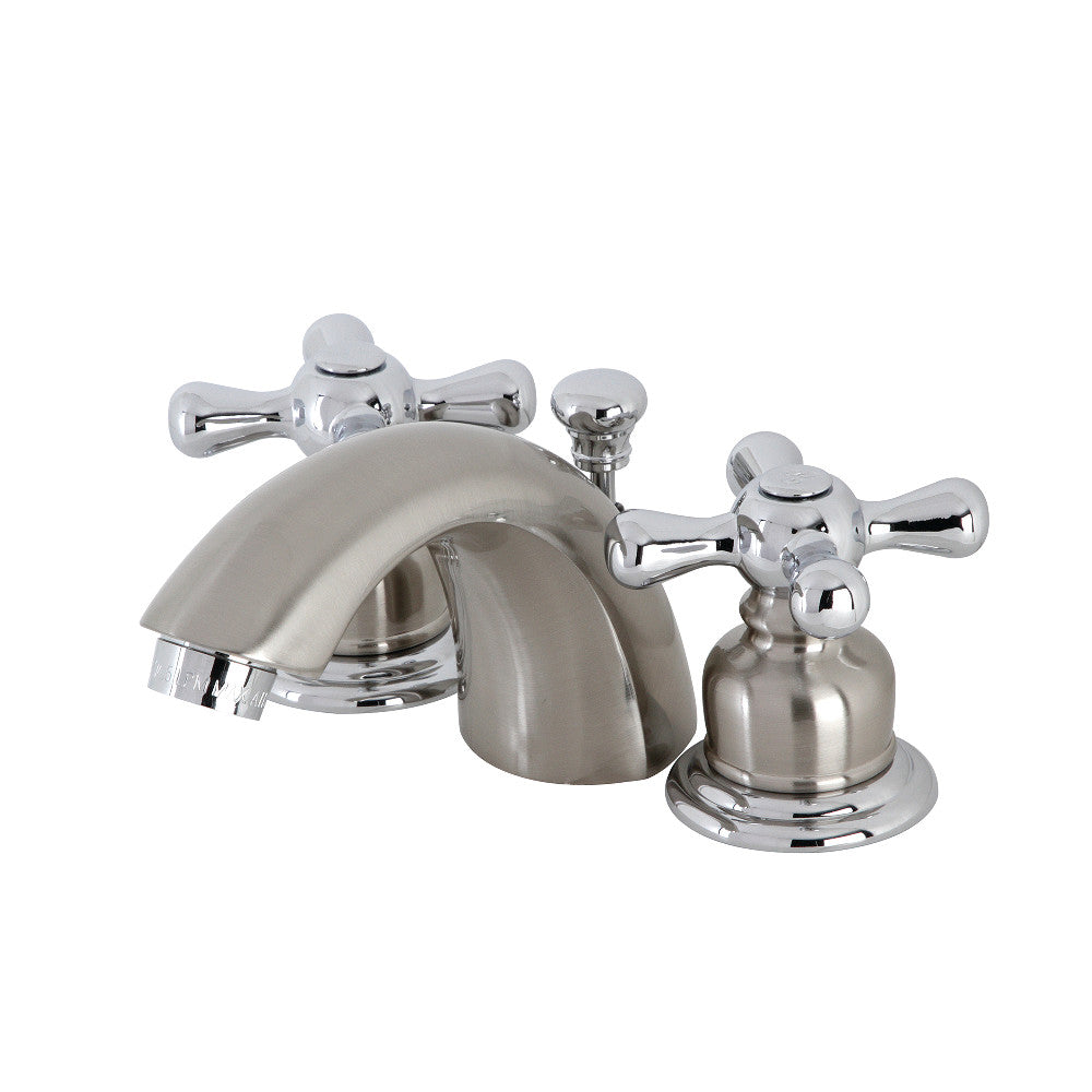 Victorian Mini-Widespread Bathroom Faucet in Brushed Nickel/Polished Chrome