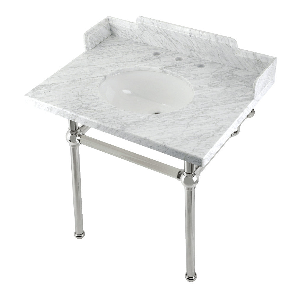 Pemberton 30 Inch Console Sink in Carrara Marble