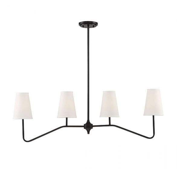 4-Light Linear Chandelier in Oil Rubbed Bronze