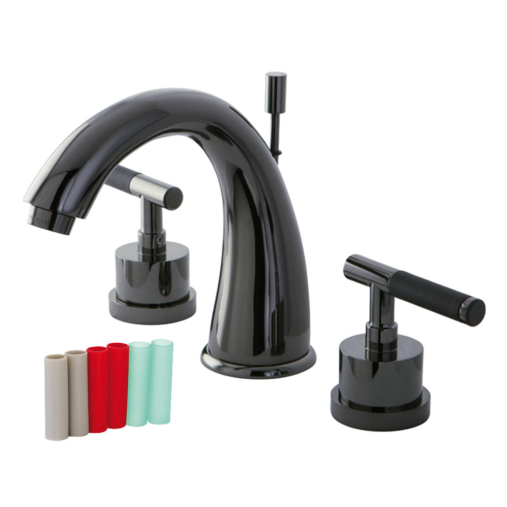 Water Onyx Widespread Bathroom Faucet in Black Stainless Steel