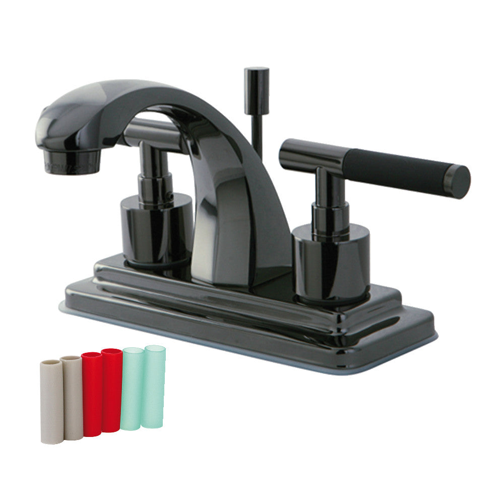 Water Onyx 4 Inch Centerset Bathroom Faucet in Black Stainless Steel