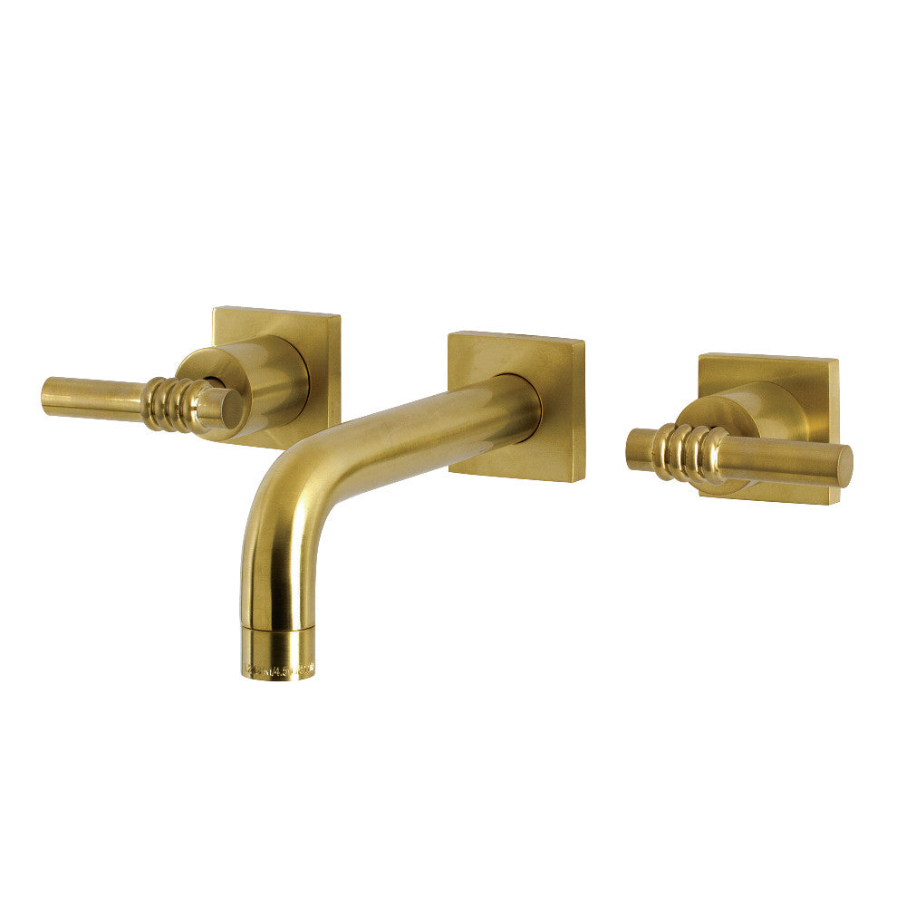 Milano Wall-Mount Bathroom Faucet in Brushed Brass