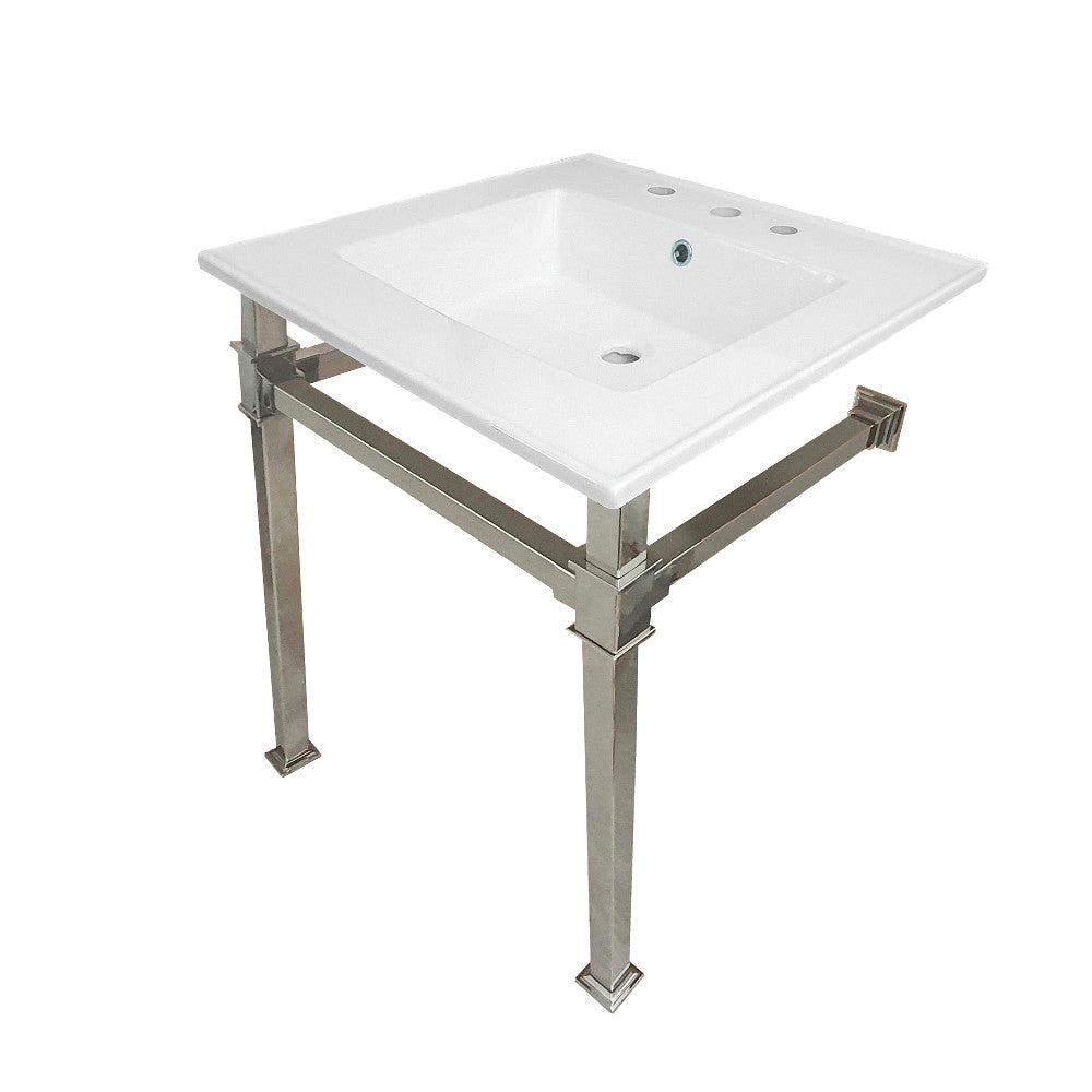Monarch 25.19 Inch Console Sink in White