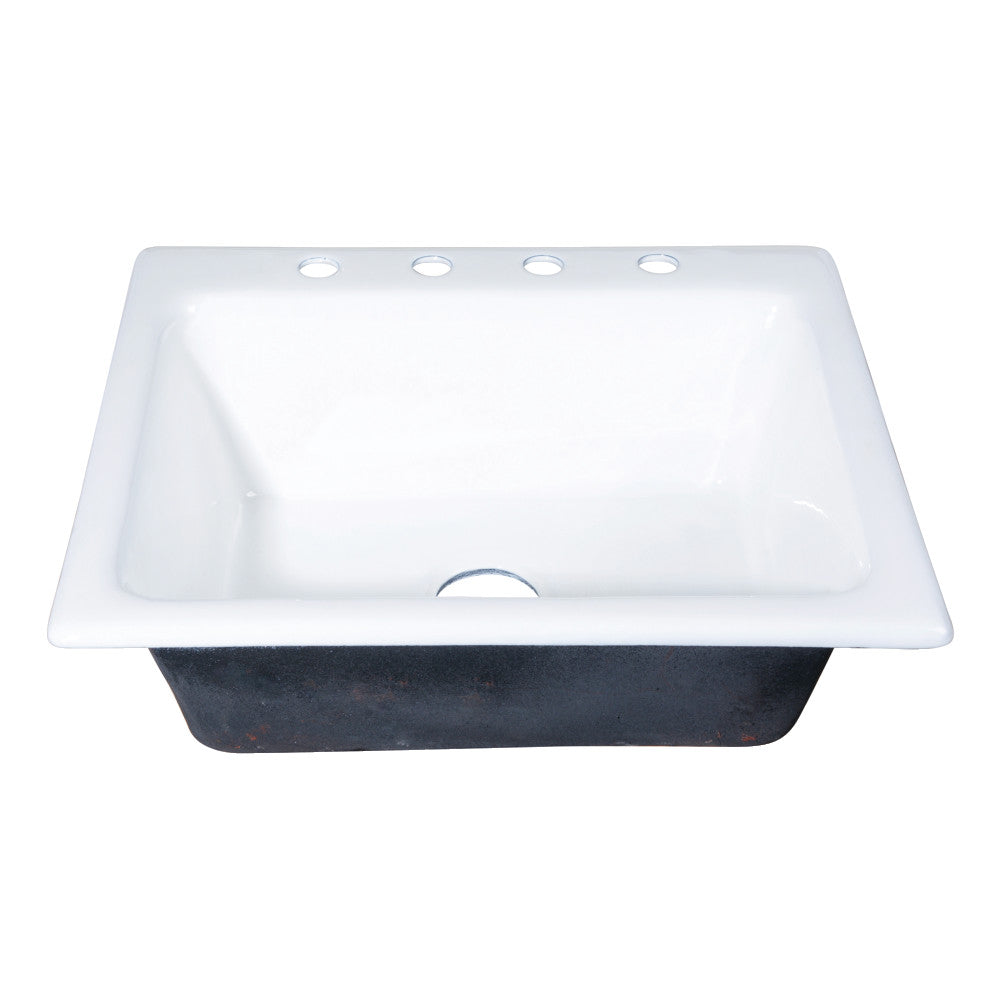 Towne 25 Inch Drop-In Kitchen Sink in White