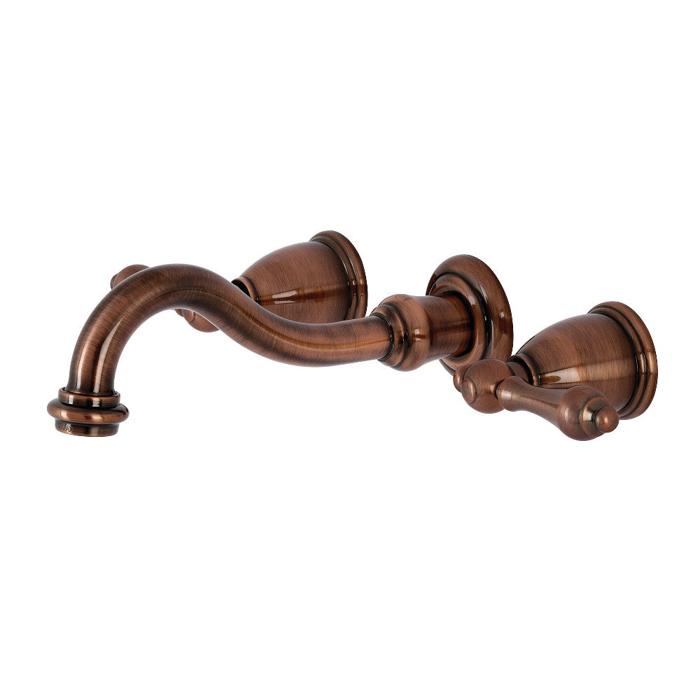 Vintage Wall-Mount Bathroom Faucet in Antique Copper