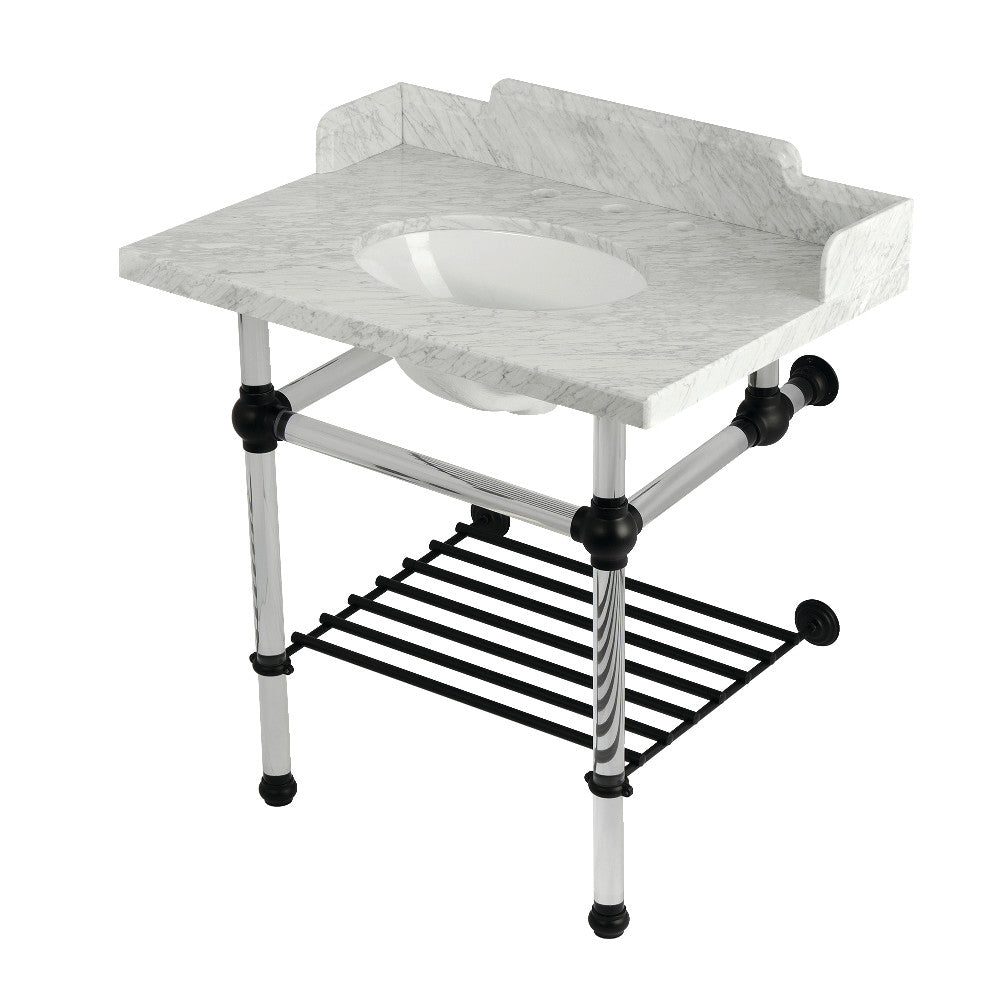 Pemberton 30 Inch Console Sink in Carrara Marble