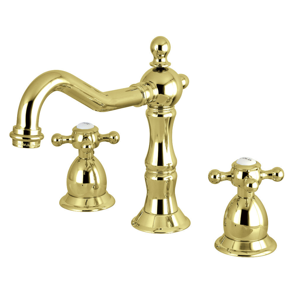 Heritage Widespread Bathroom Faucet in Polished Brass