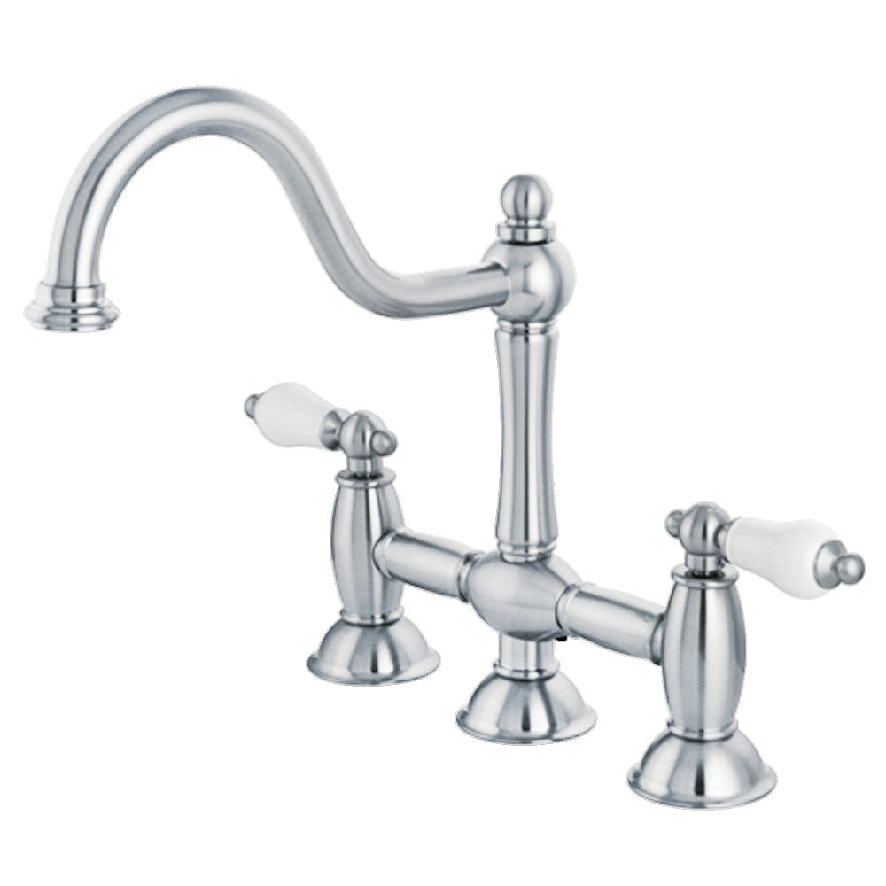 Restoration Bridge Kitchen Faucet in Polished Chrome