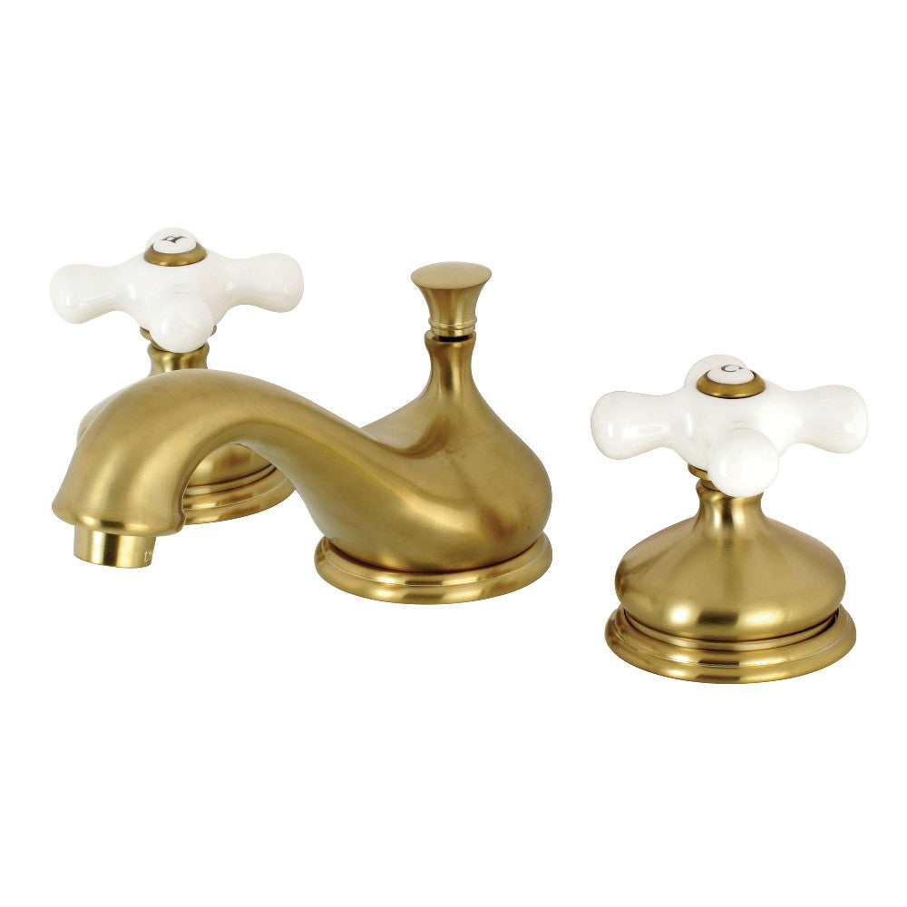 Heritage Widespread Bathroom Faucet in Brushed Brass