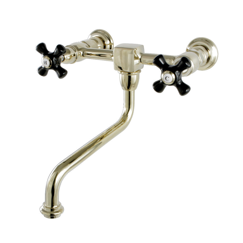 Duchess Wall-Mount Bathroom Faucet in Polished Brass