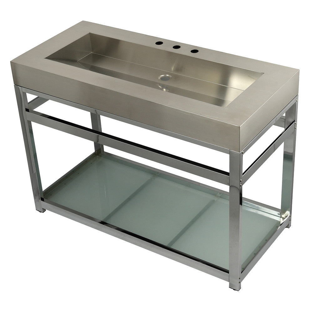 Kingston Commercial 49 Inch Console Sink in Brushed Chrome