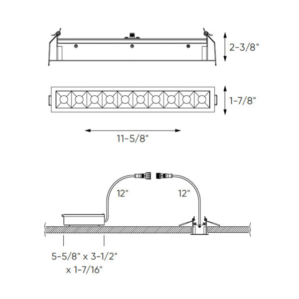 Recessed 5CCT linear with 10 mini spot lights