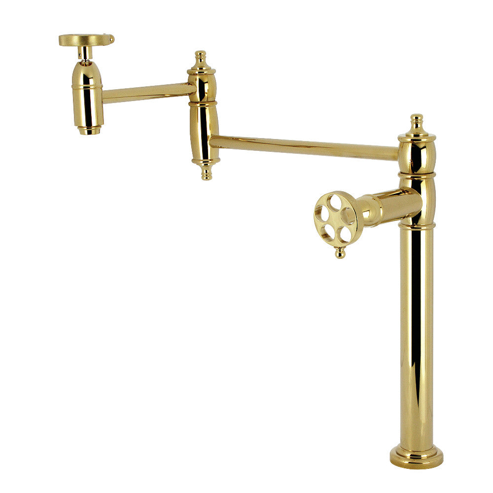 Wendell Pot Filler Faucet in Polished Brass