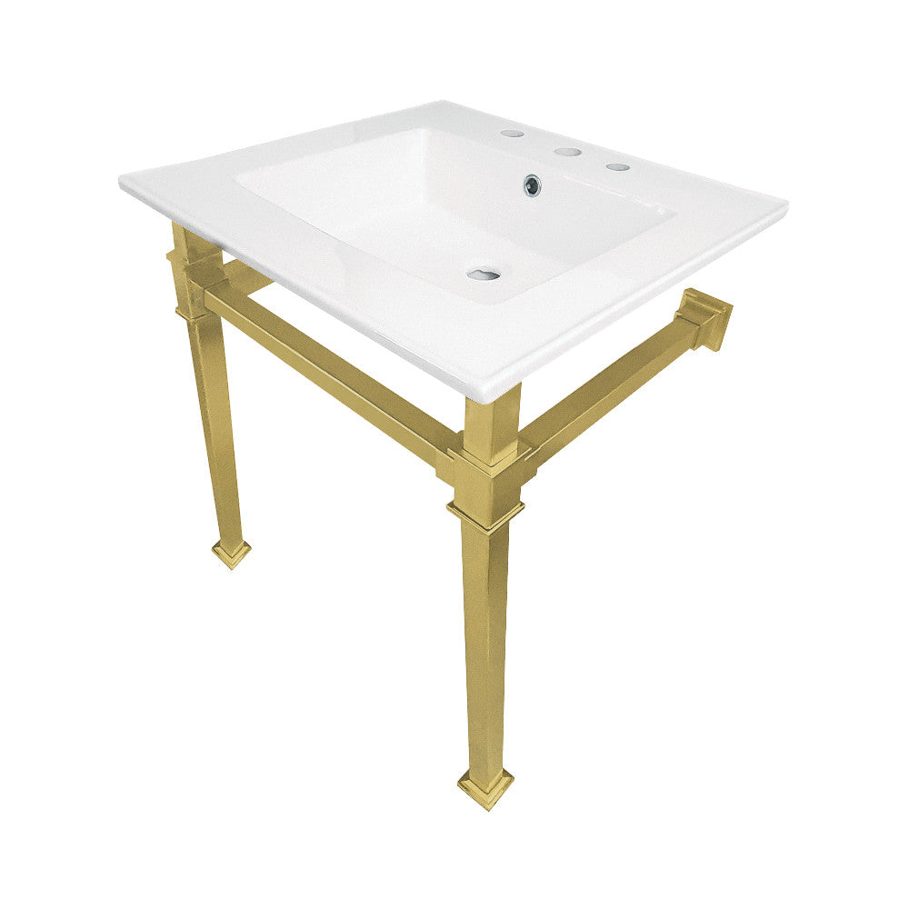 Monarch 25.19 Inch Console Sink in White
