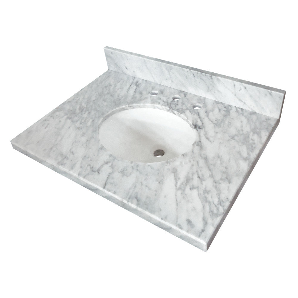 Templeton 36 Inch Vanity Sink Top in Carrara Marble