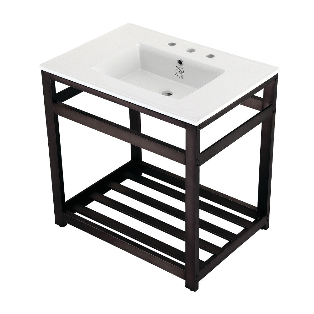Quadras 31.13 Inch Console Sink in White