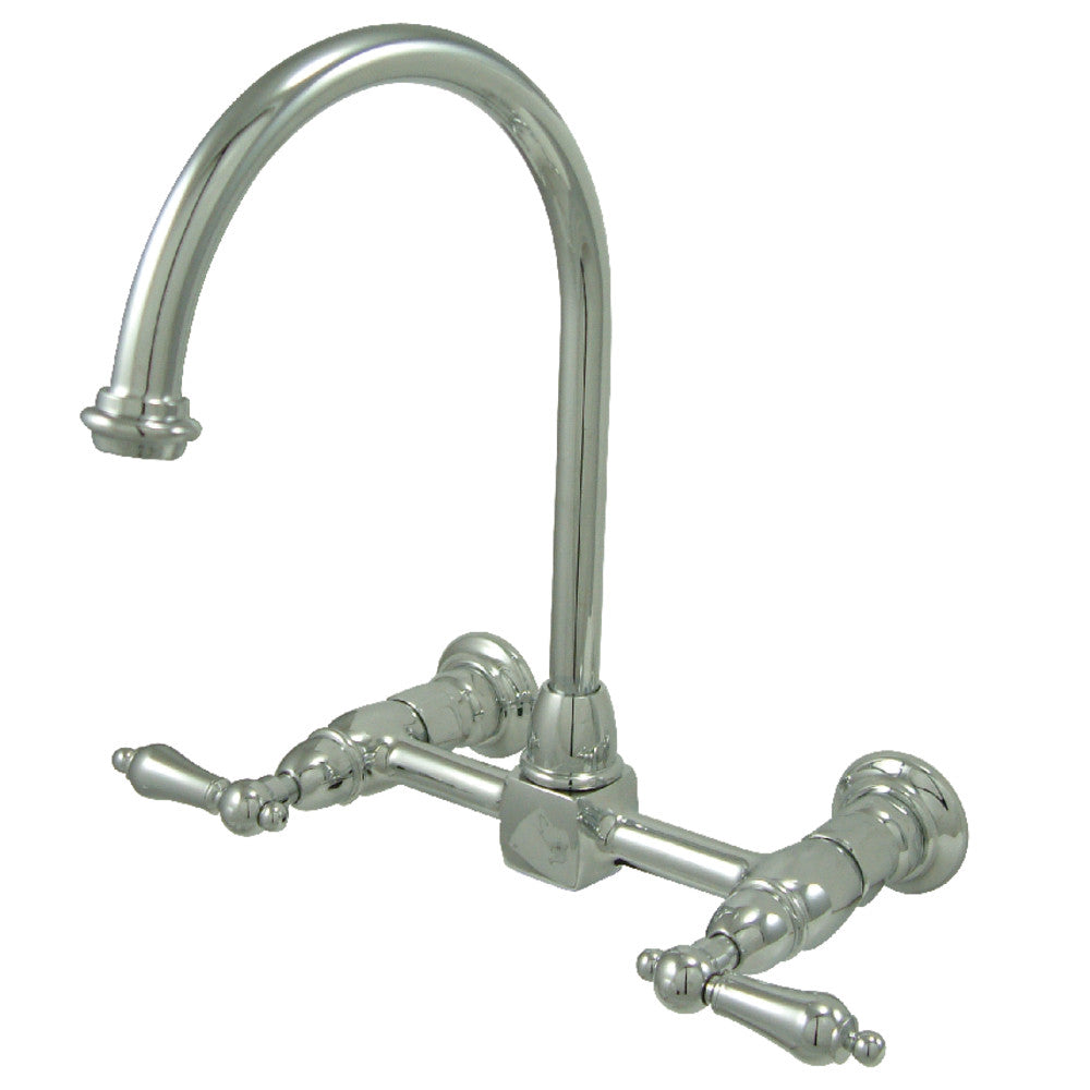 Restoration Wall Mount Kitchen Faucet in Polished Chrome