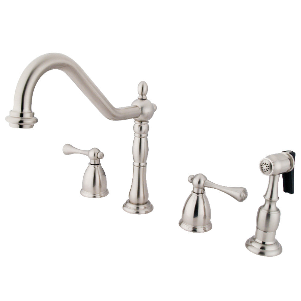 Heritage Widespread Kitchen Faucet in Brushed Nickel