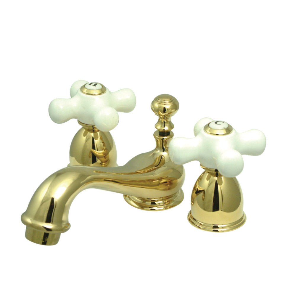 Restoration Mini-Widespread Bathroom Faucet in Polished Brass