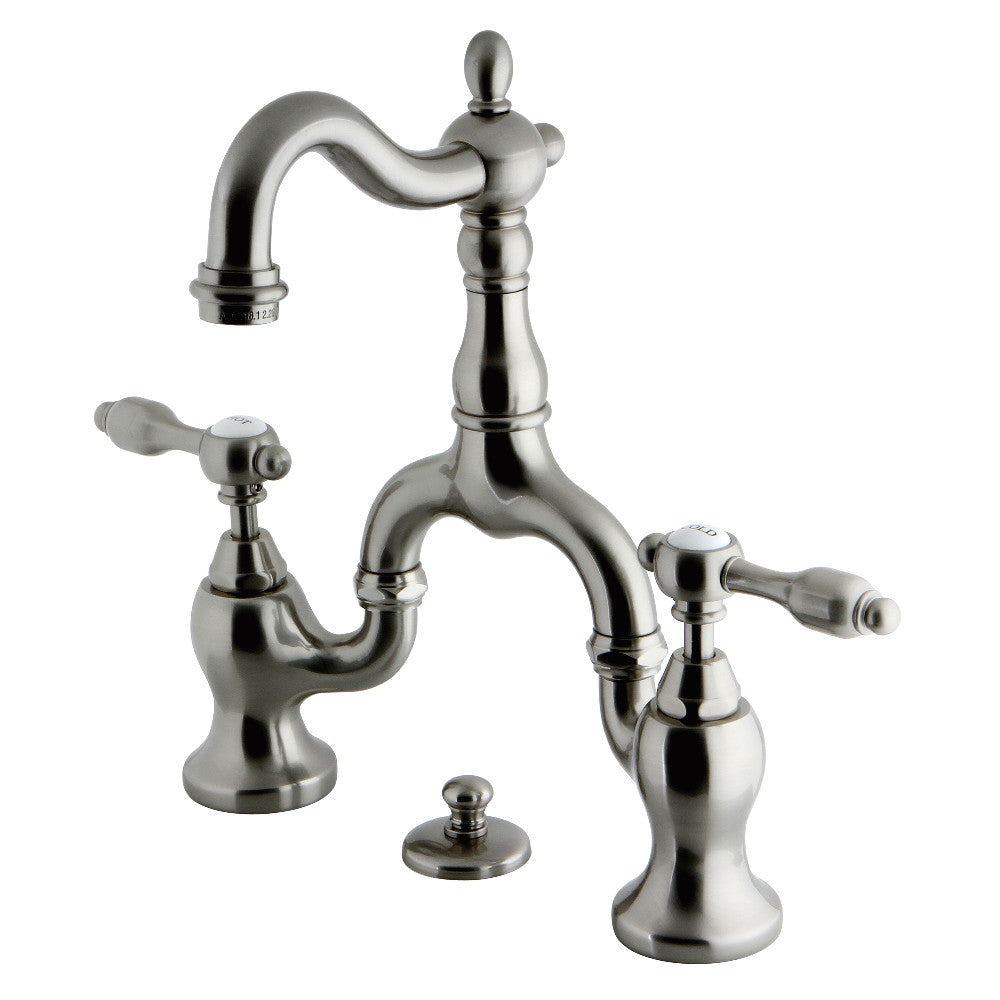 Tudor Bridge Bathroom Faucet in Brushed Nickel