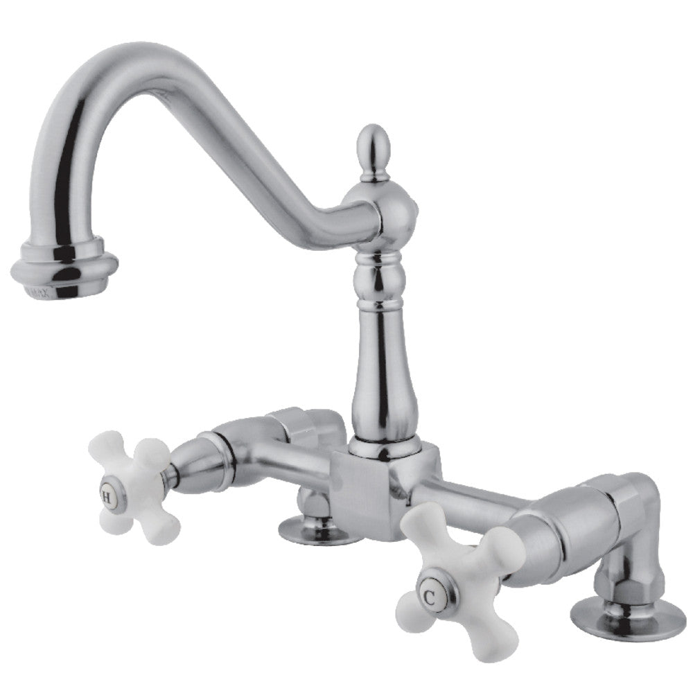 Heritage Bridge Kitchen Faucet in Polished Chrome