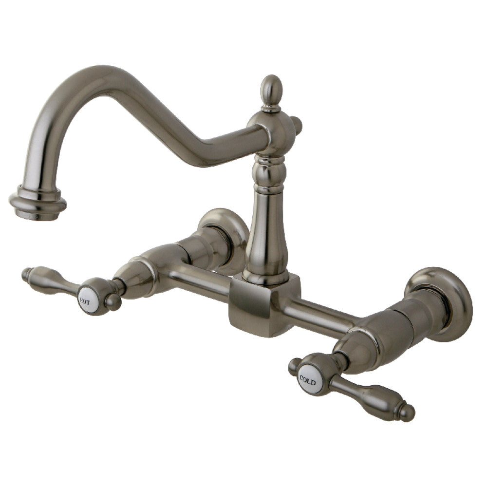 Tudor Wall Mount Kitchen Faucet in Brushed Nickel