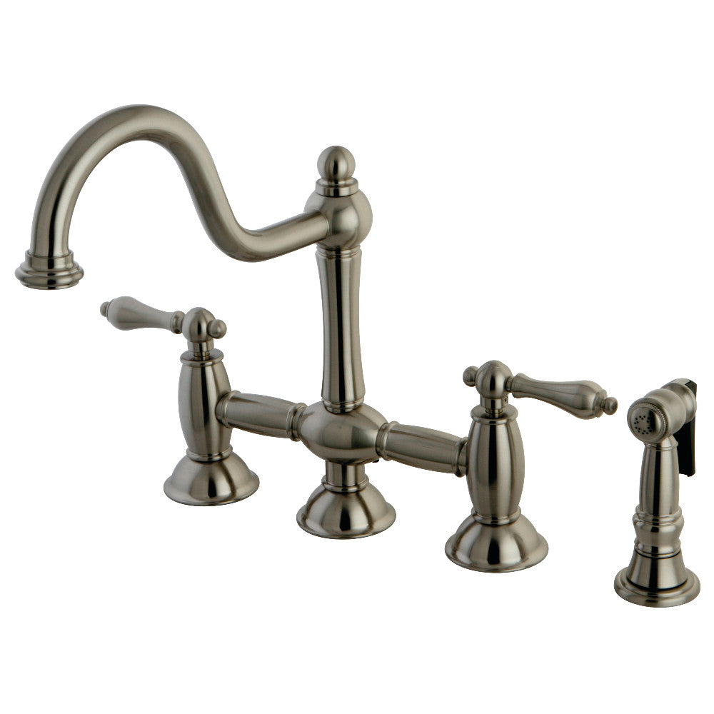 Restoration Bridge Kitchen Faucet in Brushed Nickel